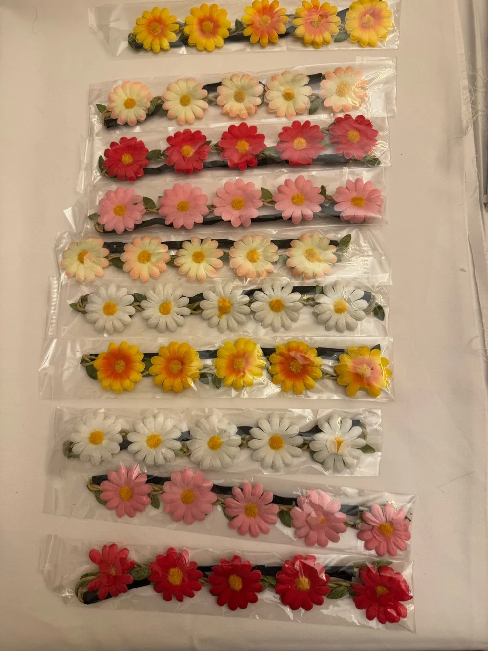 Kids Floral Elastic Headbands - Multi Color Daisy Styles